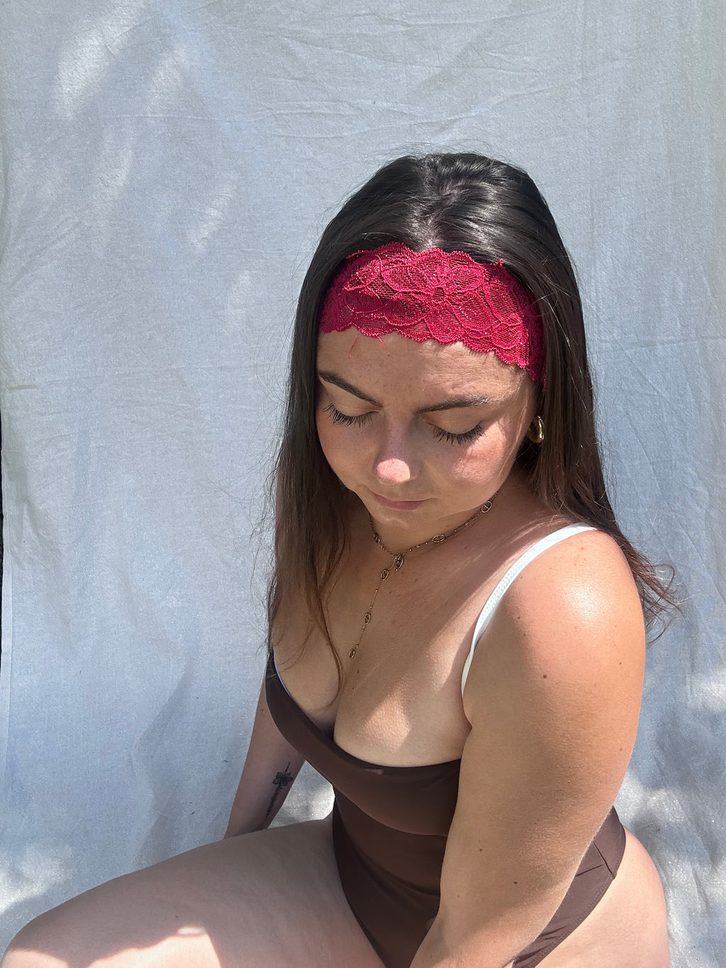 Dentelle Fleur rouge